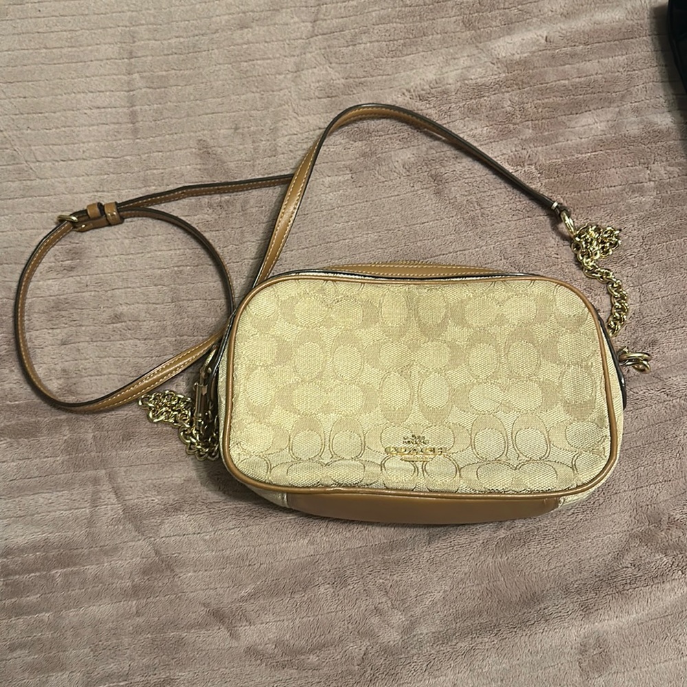Tan coach purse
